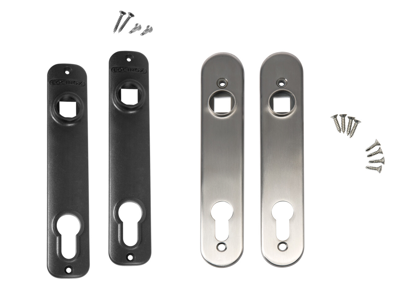 Aluminium cover shield for insert locks SILVER 2pc