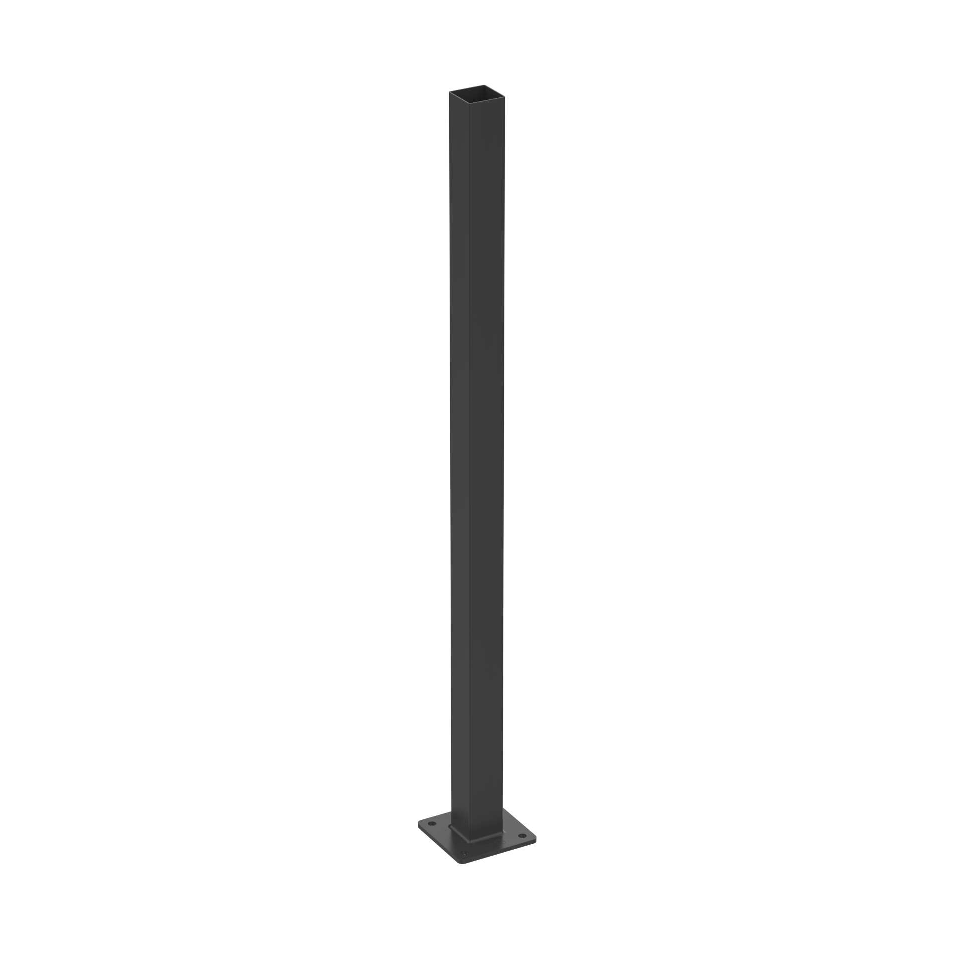 Fence Post 100 x 100 with 4 Hole Base Plate & Cap (Textured)