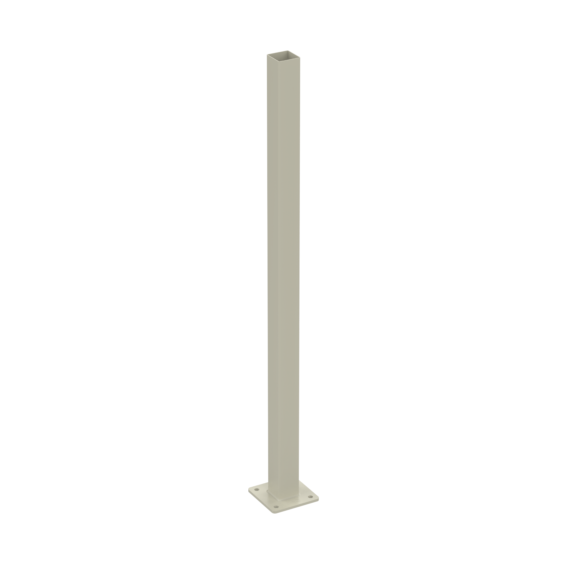 Fence Post 65 x 65 with 4 Hole Base Plate & Cap (Textured)