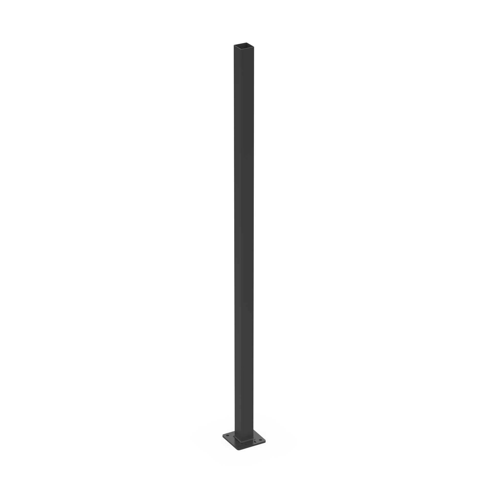 Fence Post 100 x 100 with 4 Hole Base Plate & Cap (Textured)