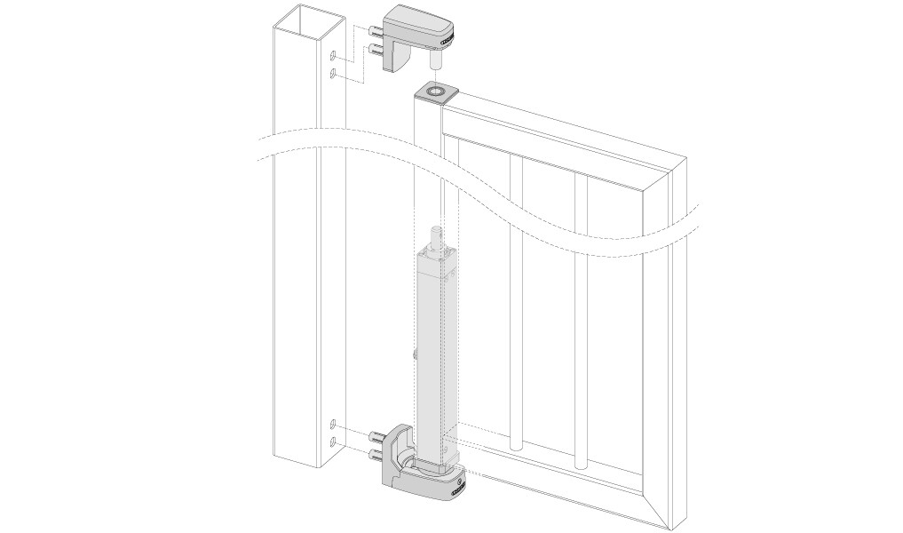 Interio Invisible built in hydraulic gate closer up to 120, for 50 and 60mm