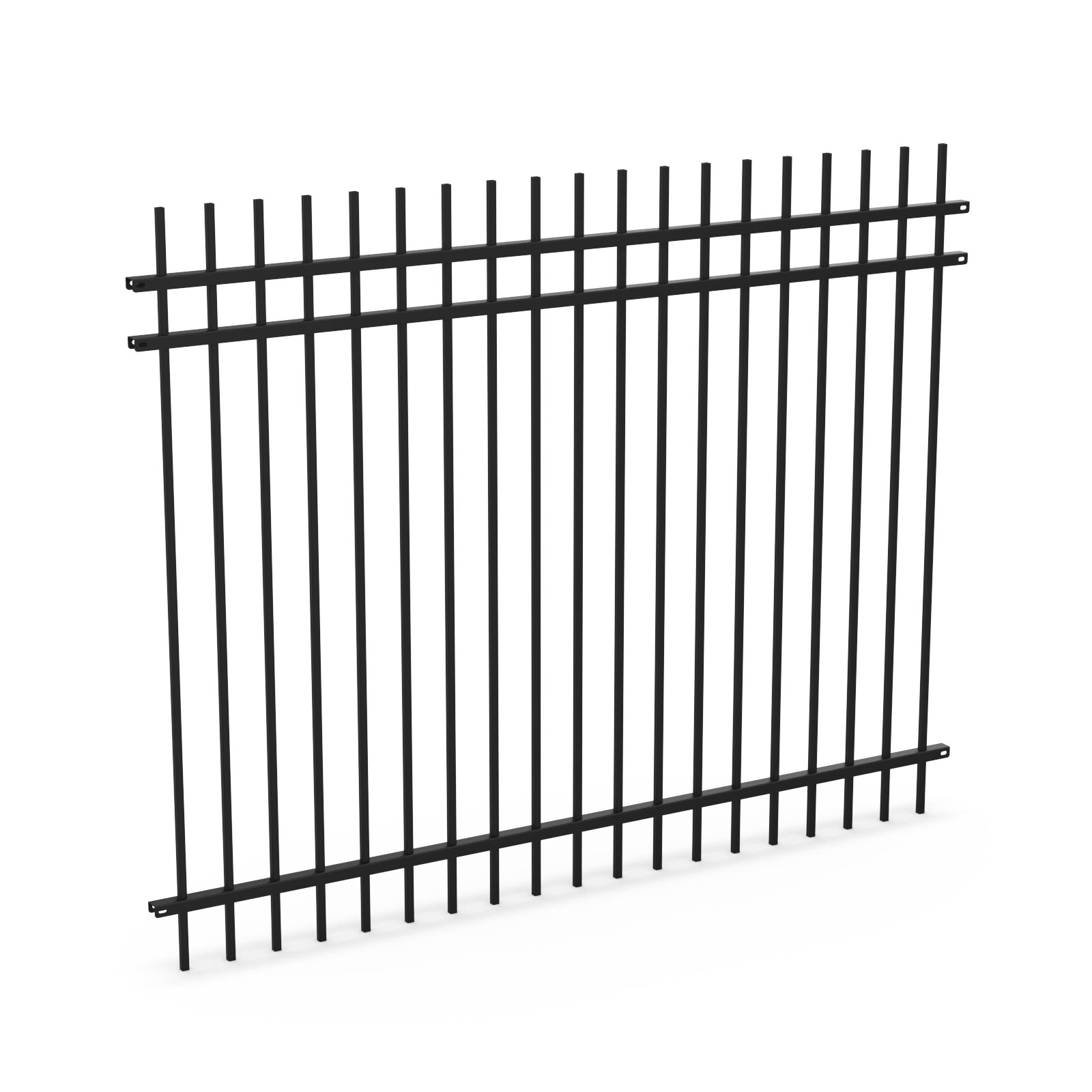 Fortress Extended Picket 3 Rail Versai 2 1800 x 2299 Panel Black Satin
