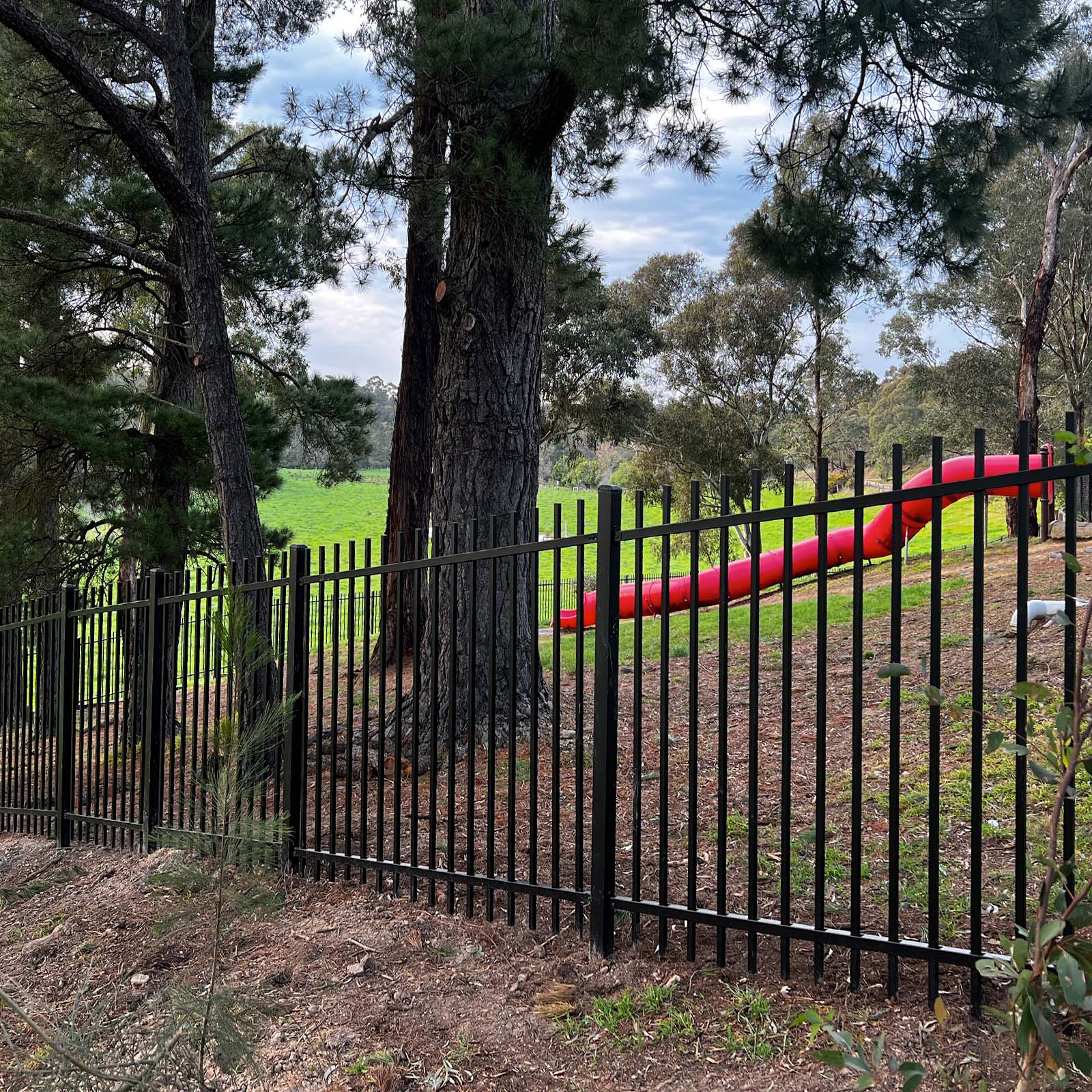 Raked Industrial Square Top Fence Panel