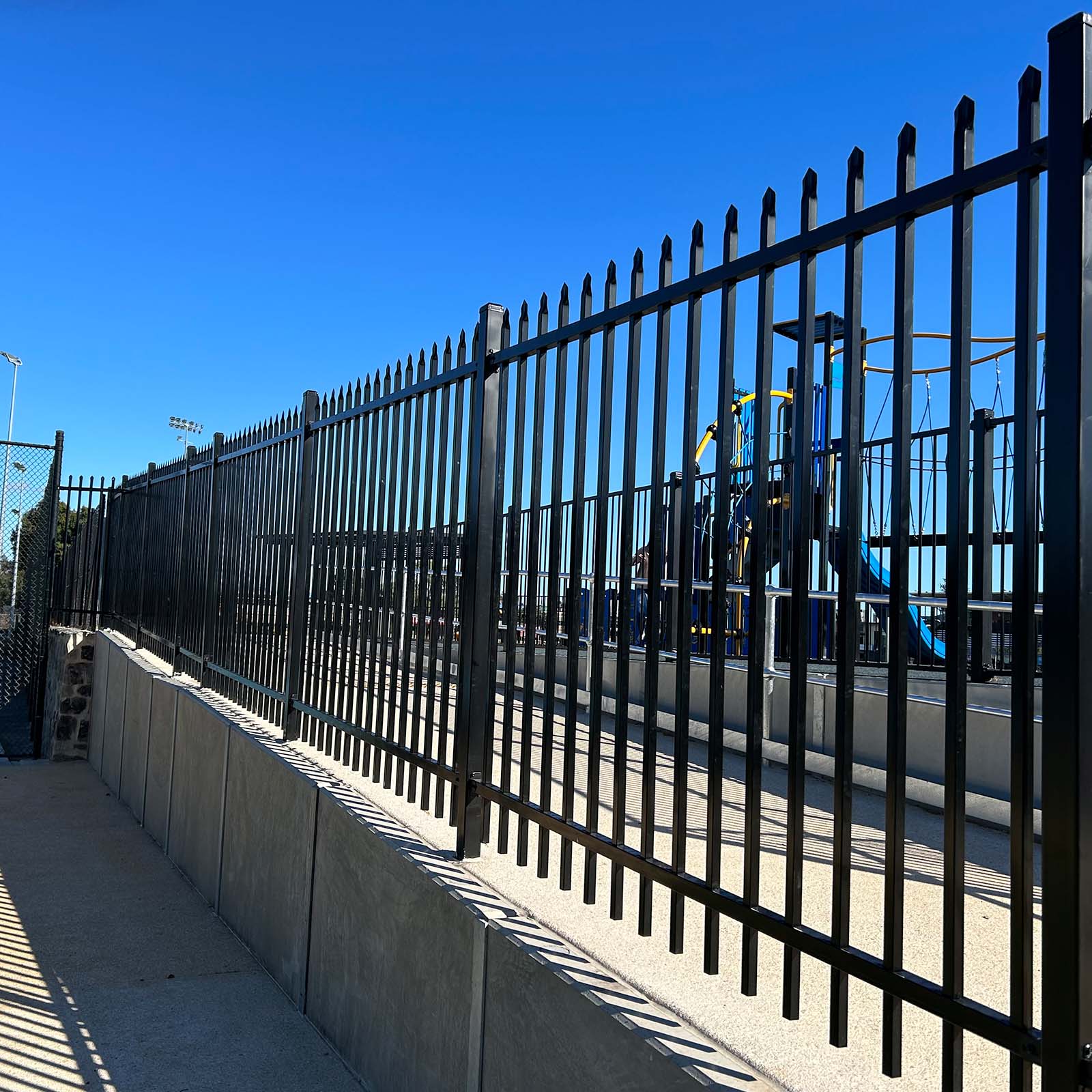 Raked Industrial Square Top Fence Panel