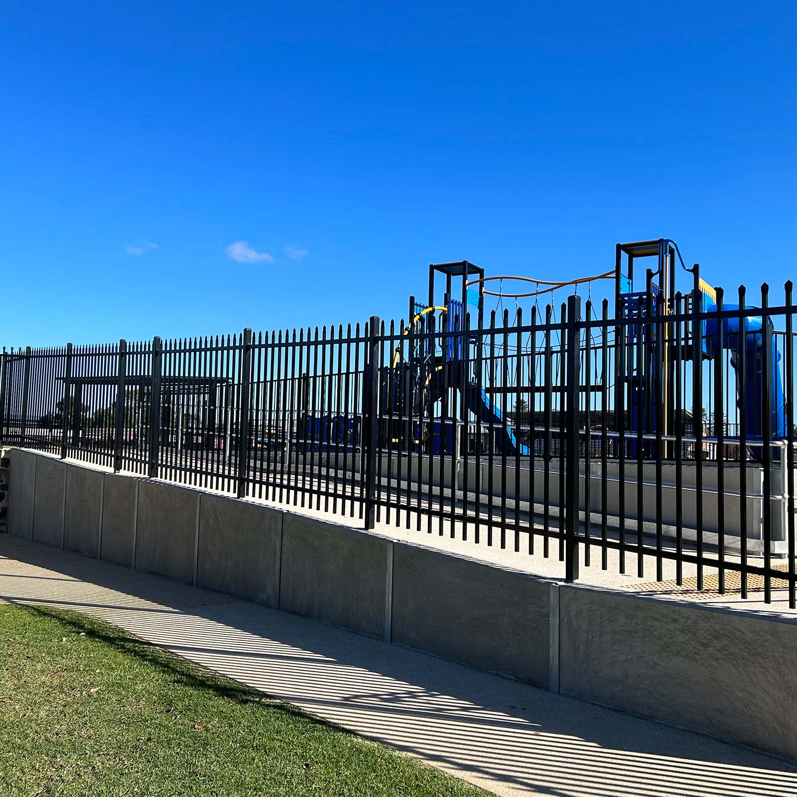 Raked Industrial Square Top Fence Panel