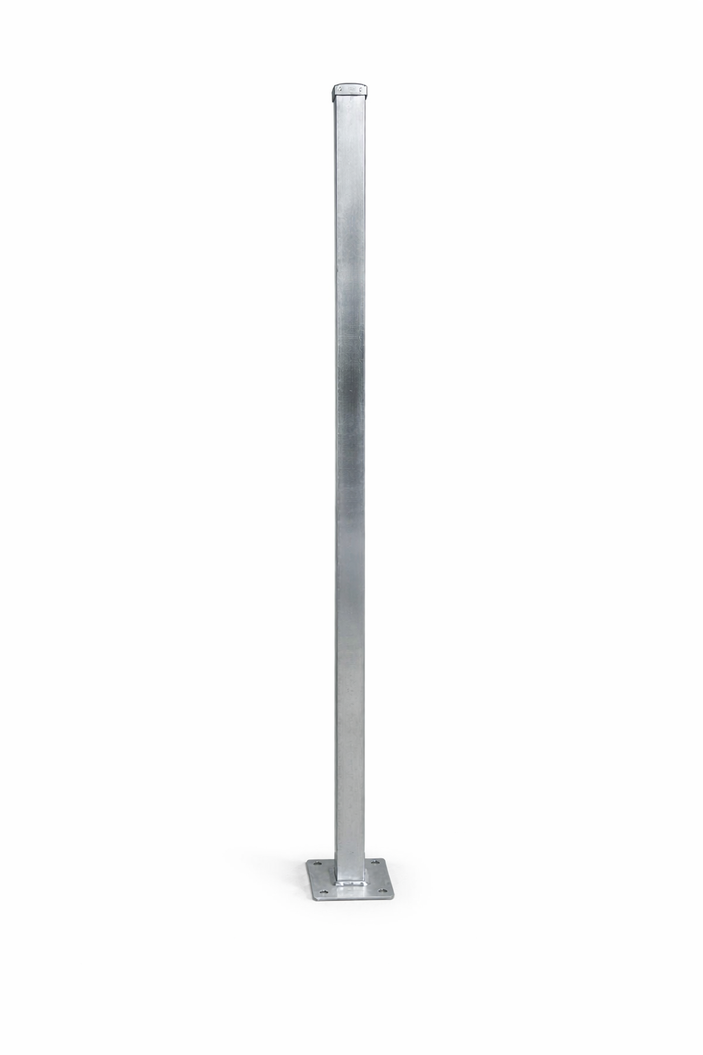Gal Post 50 x 50 with 4 Hole Base Plate & Cap
